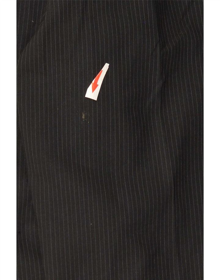 Calça masculina de terno Marks & Spencer W36 L33 preta listrada de poliéster