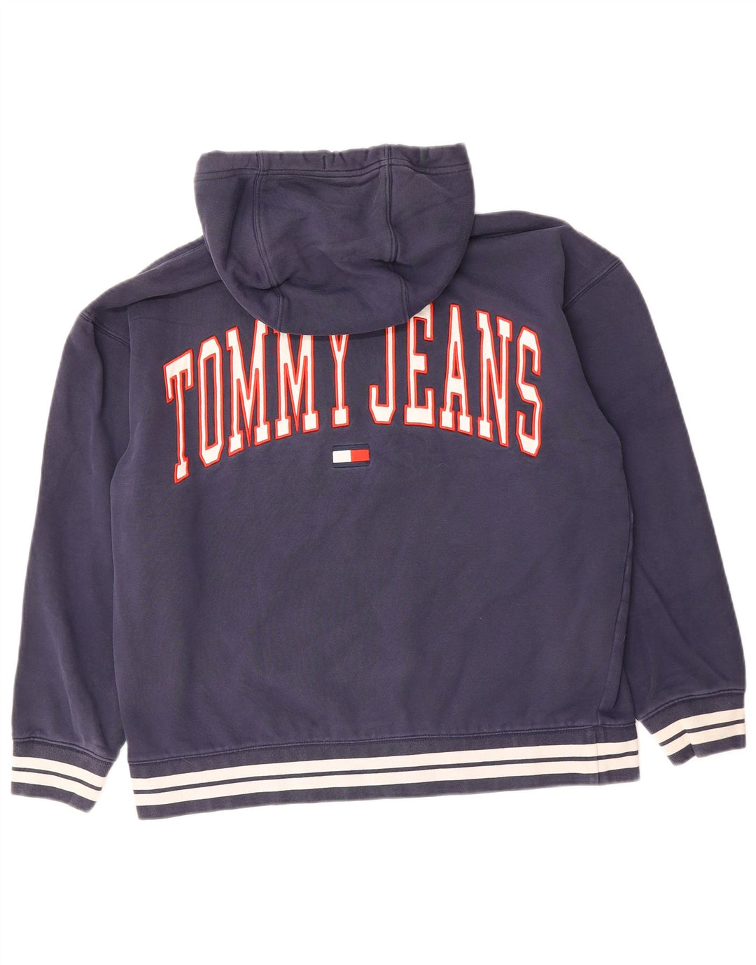 Suéter com capuz gráfico masculino TOMMY HILFIGER grande algodão azul marinho