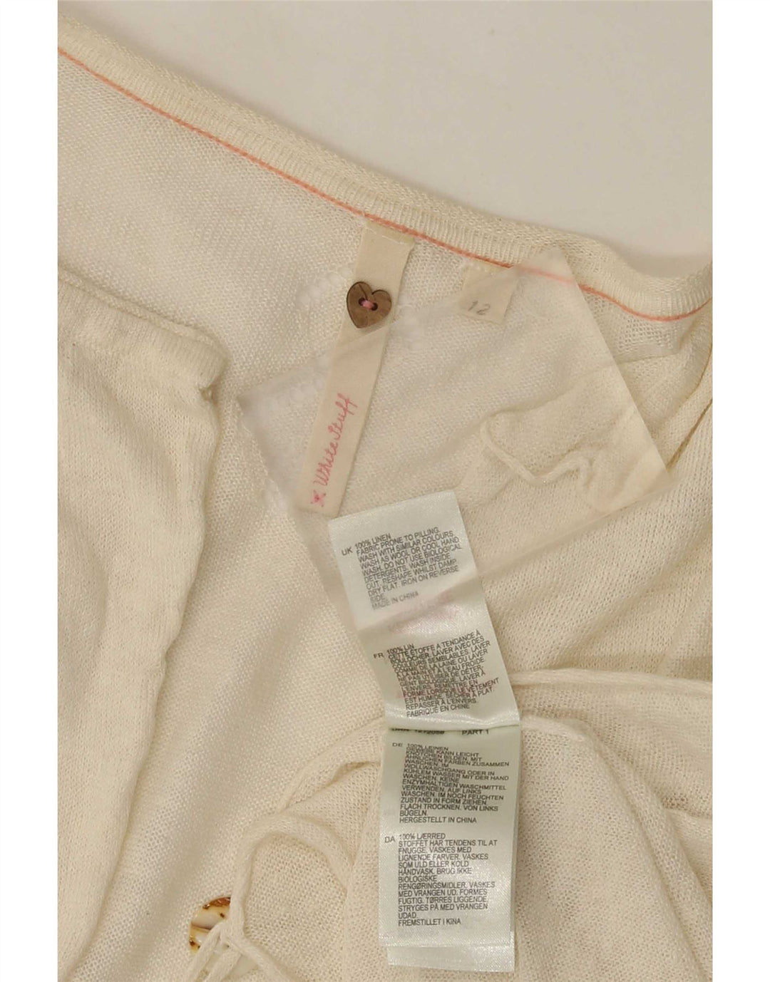 Suéter cardigã feminino White Stuff UK 12 médio sem linho