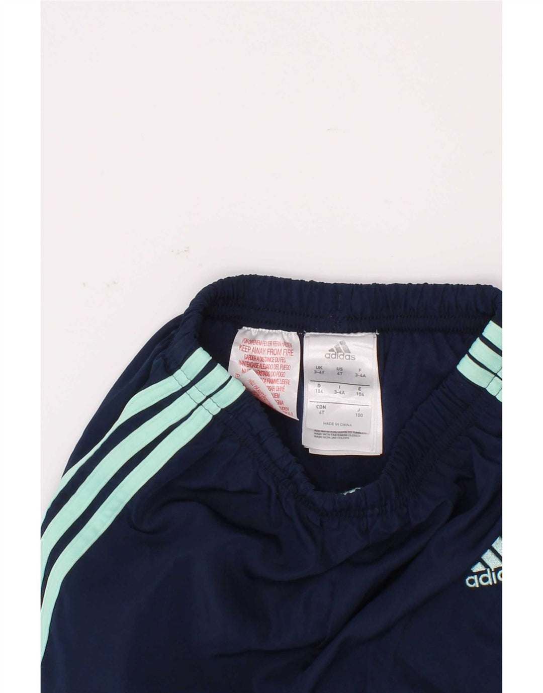 Adidas meninos calças de treino joggers 3-4 anos azul marinho poliéster