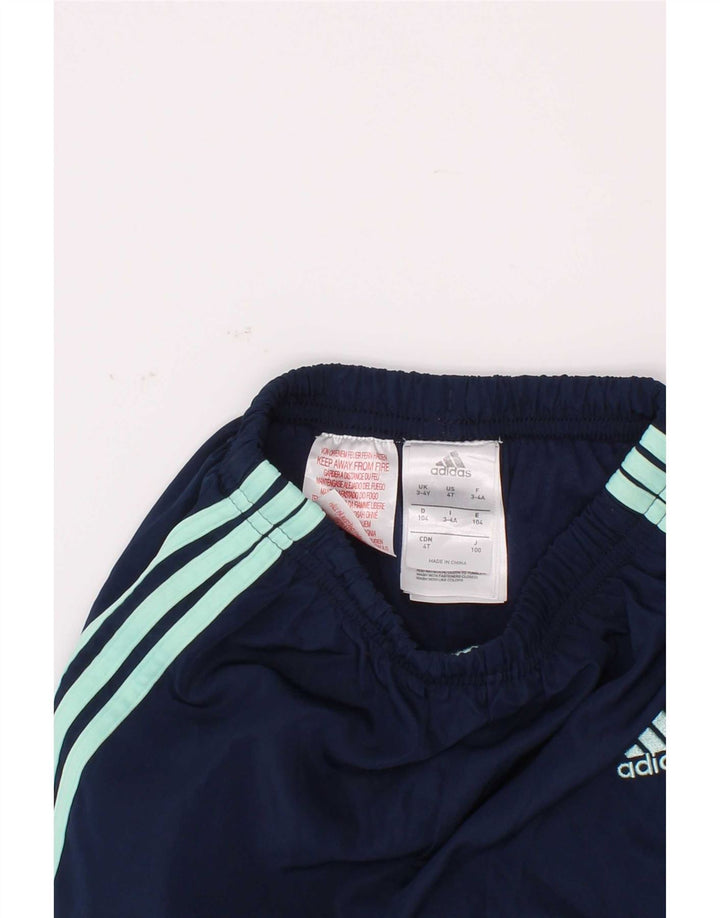Adidas meninos calças de treino joggers 3-4 anos azul marinho poliéster