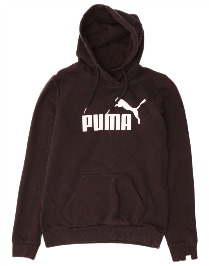 Puma feminino gráfico moletom com capuz Reino Unido 10 pequeno poliéster preto