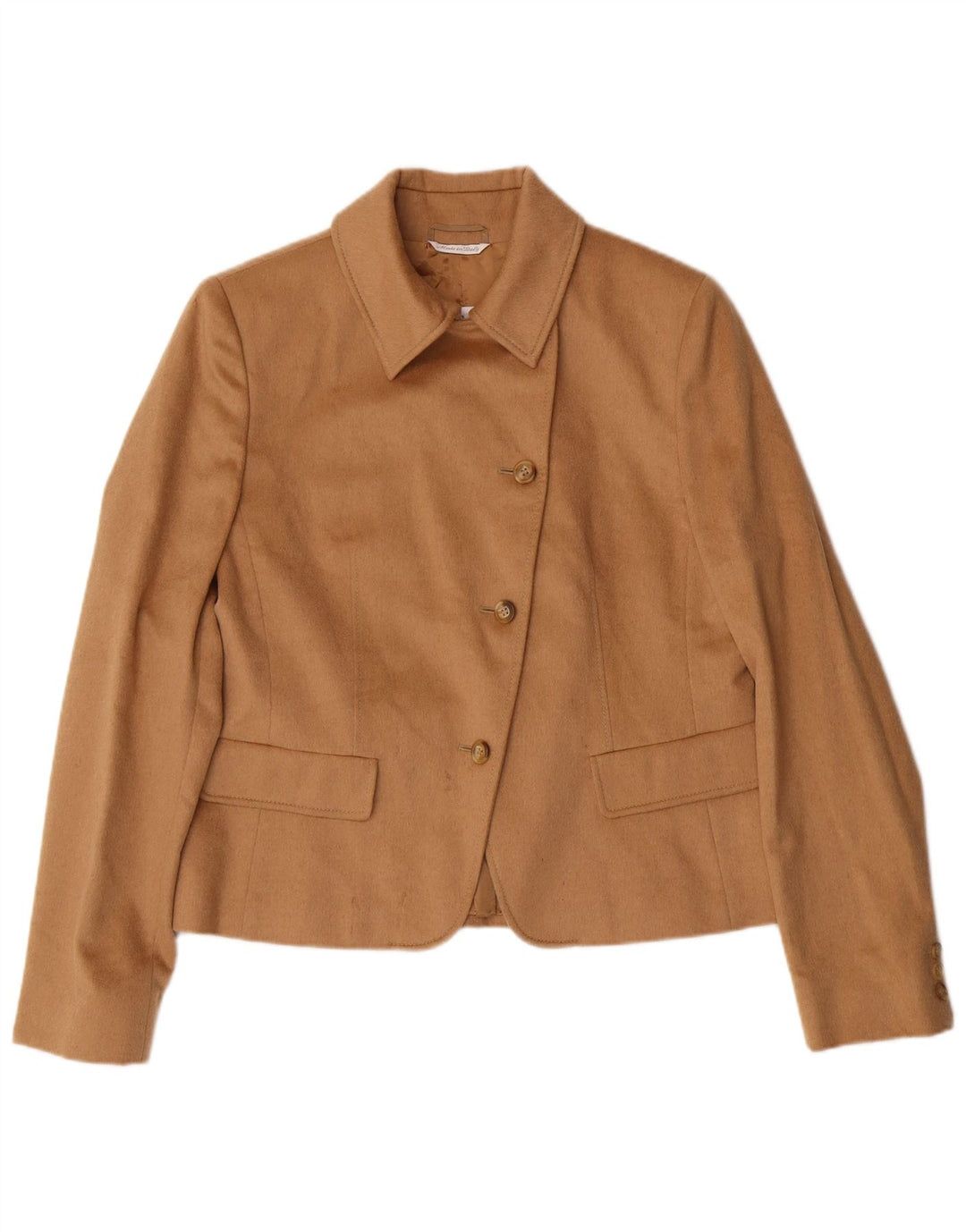 Jaqueta blazer feminina de 4 botões MAX MARA Reino Unido 14 grande bege camelhair clássico