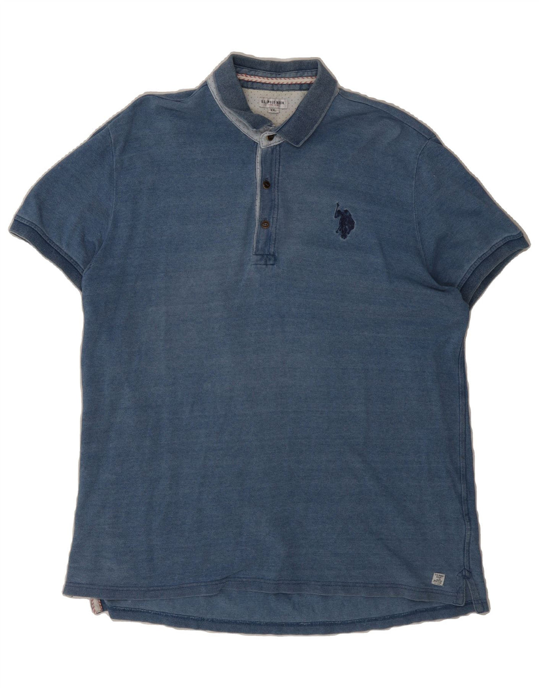 U.S. POLO ASSN. Mens Polo Shirt 2XL Blue Cotton Vintage U.S. Polo Assn. and Second-Hand U.S. Polo Assn. from Messina Hembry 