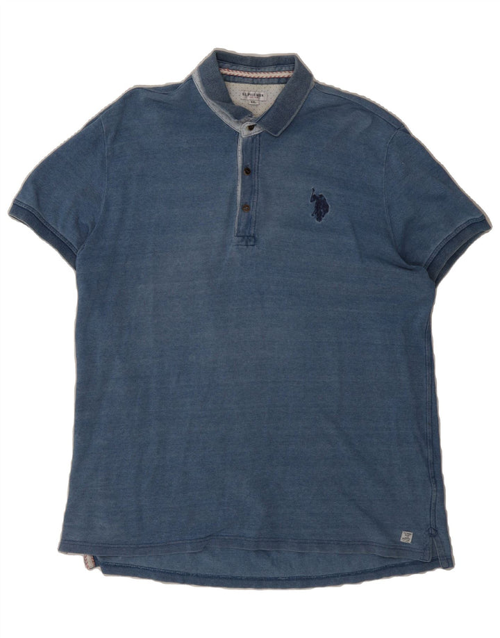 U.S. POLO ASSN. Mens Polo Shirt 2XL Blue Cotton Vintage U.S. Polo Assn. and Second-Hand U.S. Polo Assn. from Messina Hembry 