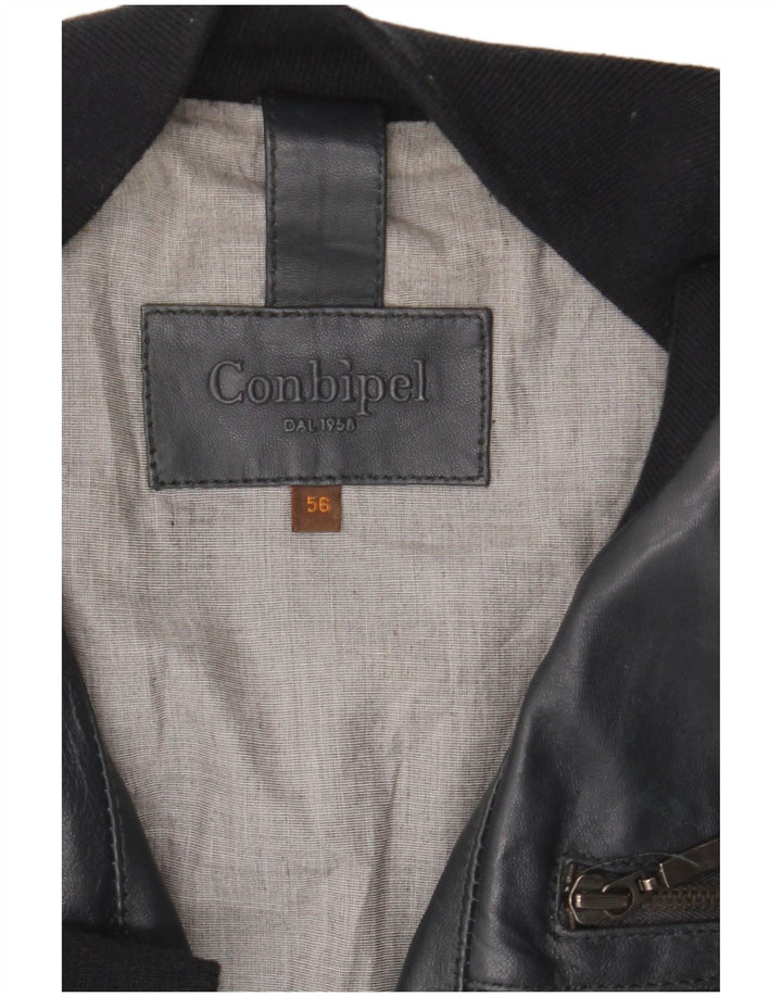 Jaqueta masculina de couro bomber Conbipel IT 56 2XL azul marinho
