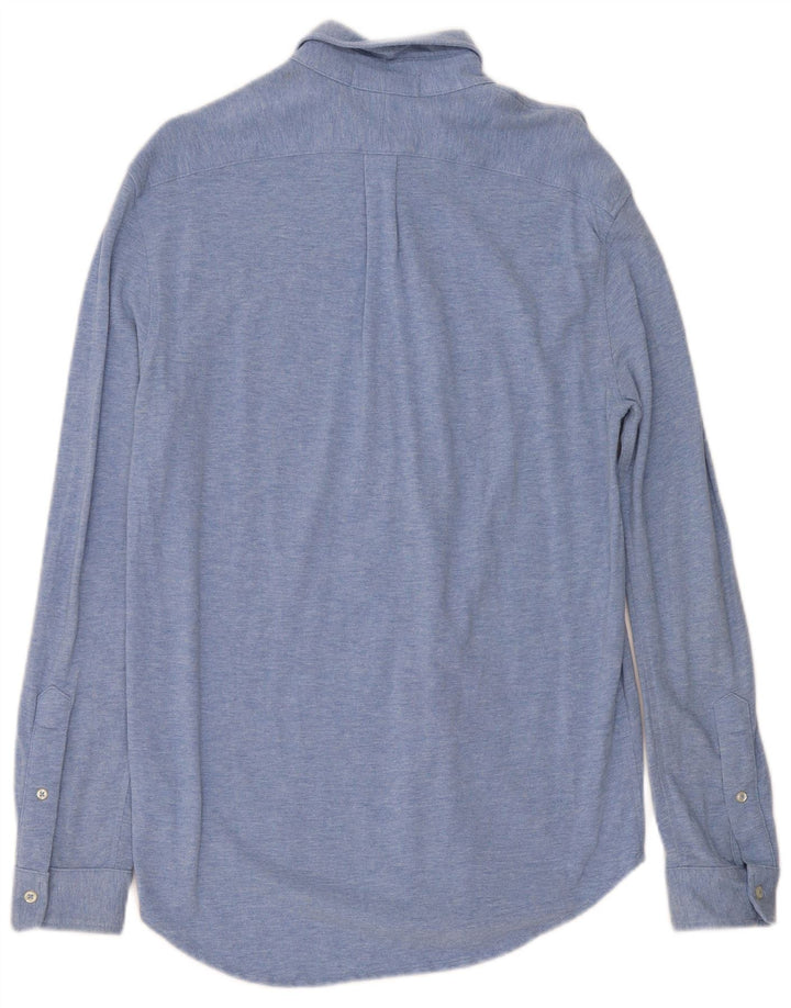 Camisa masculina Ralph Lauren pequena azul algodão