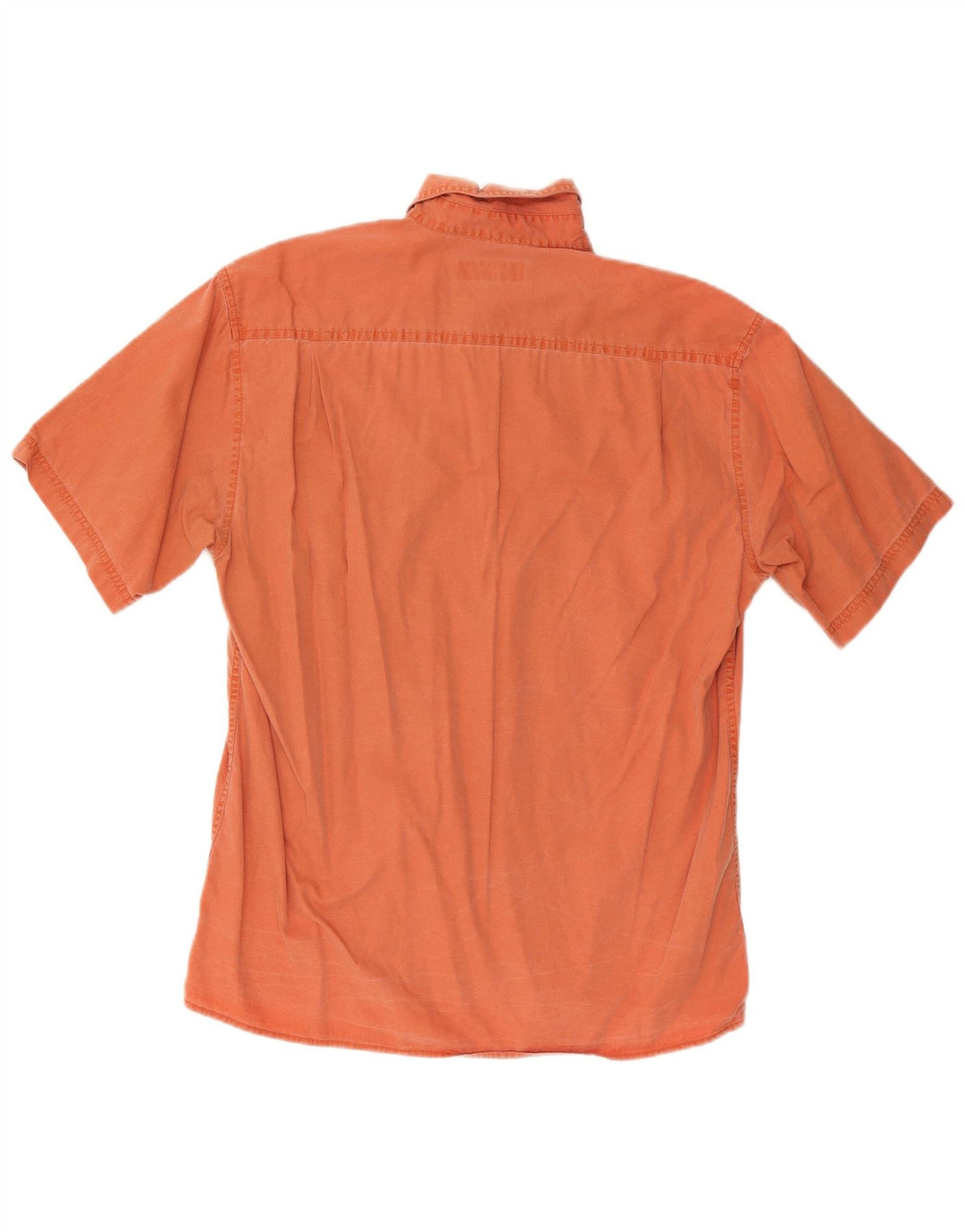 Wrangler Camisa masculina de manga curta médio laranja algodão