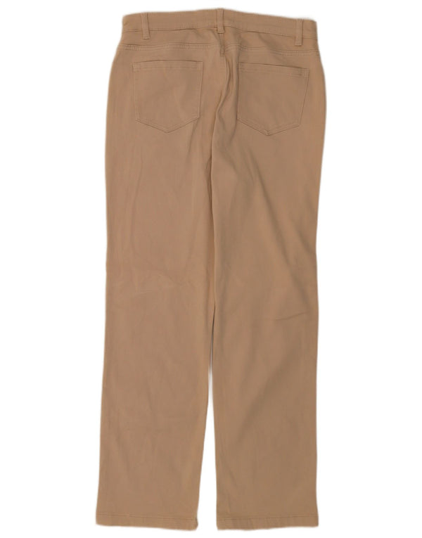 Calça feminina reta casual Marks & Spencer Reino Unido 14 grande W34 L28 bege