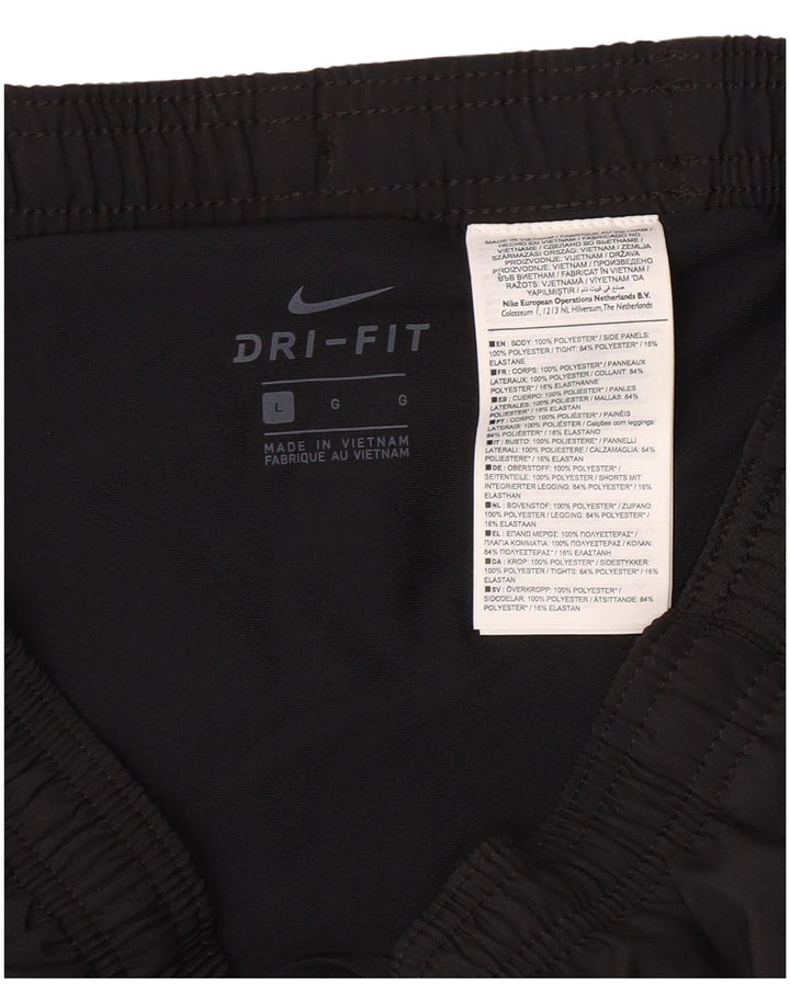 Shorts esportivos femininos NIKE Dri Fit UK 16 grande poliéster preto