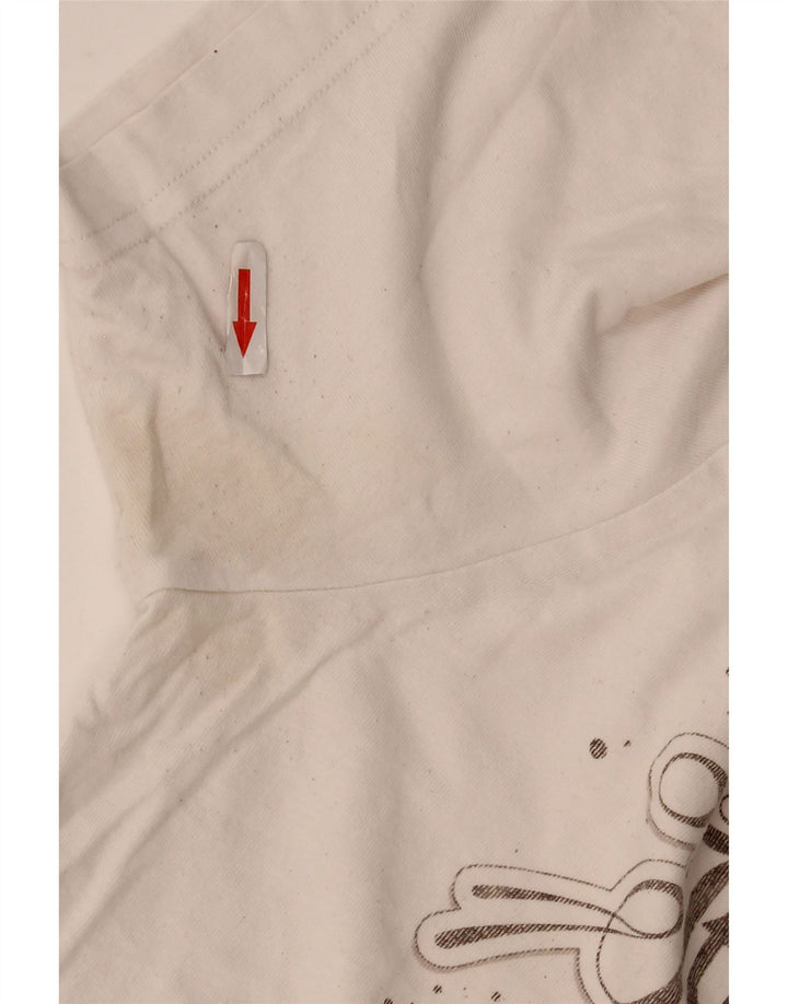 Adidas Mens Graphic T-Shirt Top Médio Algodão Branco