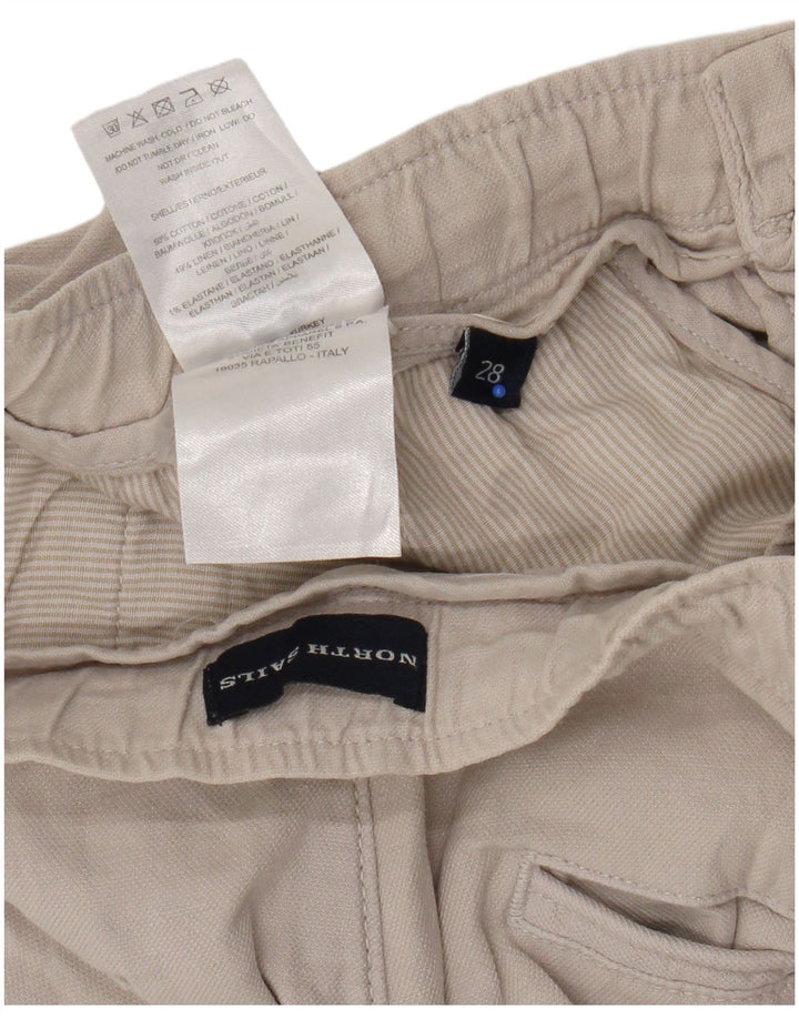 North Sails Mens Chino Shorts W28 Pequeno Algodão Bege