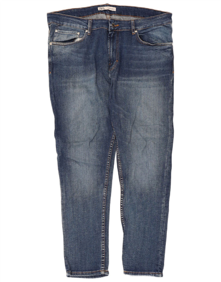 Zara Mens Slim Jeans EU 44 Grande W34 L29 Azul Algodão