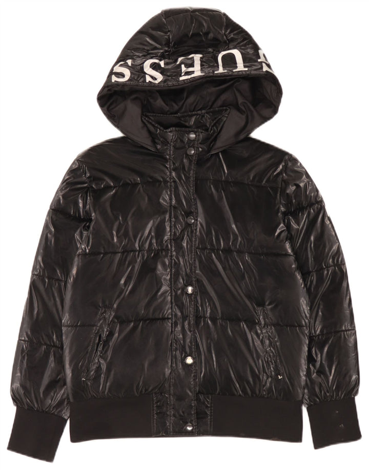 Casaco acolchoado com capuz Guess Girls 13-14 anos poliuretano preto
