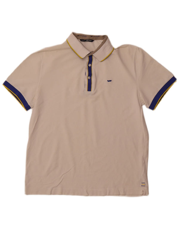 Camisa polo masculina GAS grande algodão branco