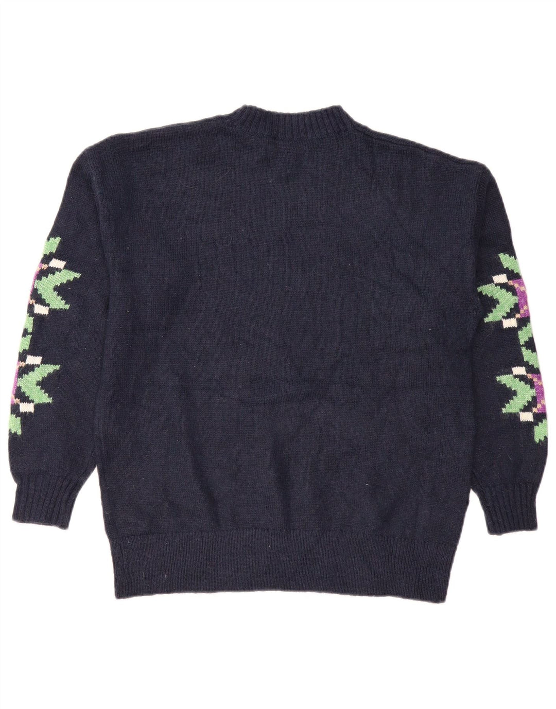 Suéter feminino Marks & Spencer com gola redonda Reino Unido 14 médio azul marinho