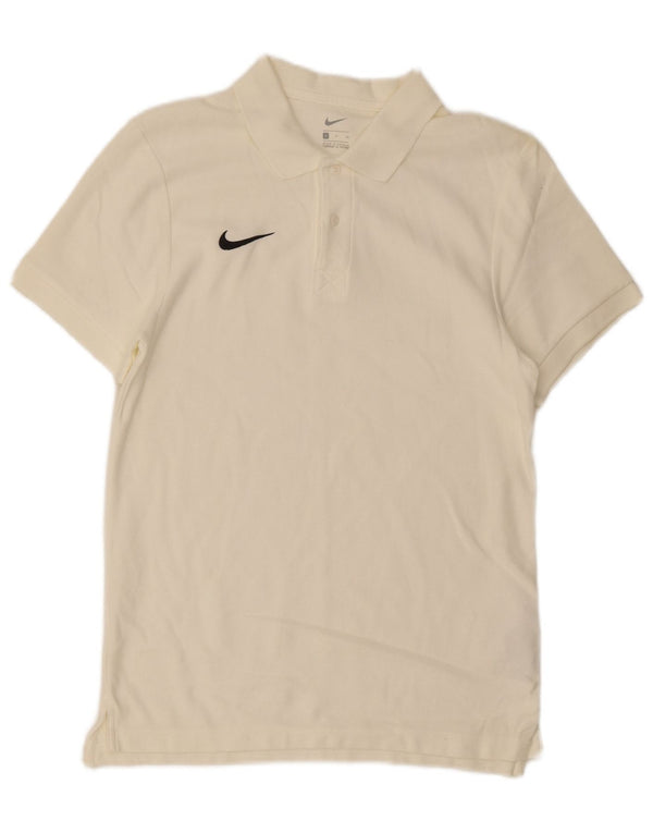 Camisa polo masculina Nike pequena off white algodão