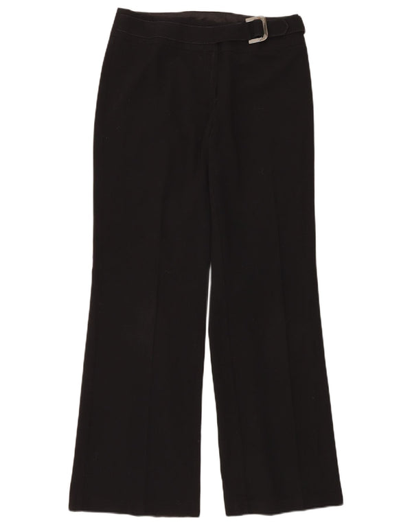Calça casual feminina Marks & Spencer Bootcut Reino Unido 10 pequena W30 L32 preta