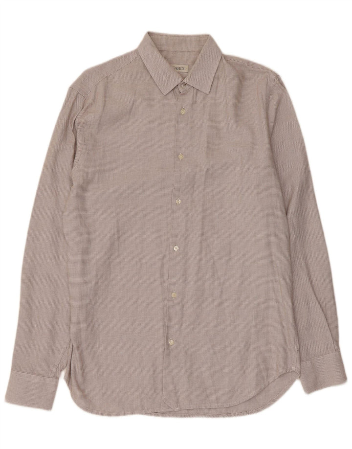 Camisa masculina Trussardi Regular Fit tamanho 41 grande algodão geométrico cinza