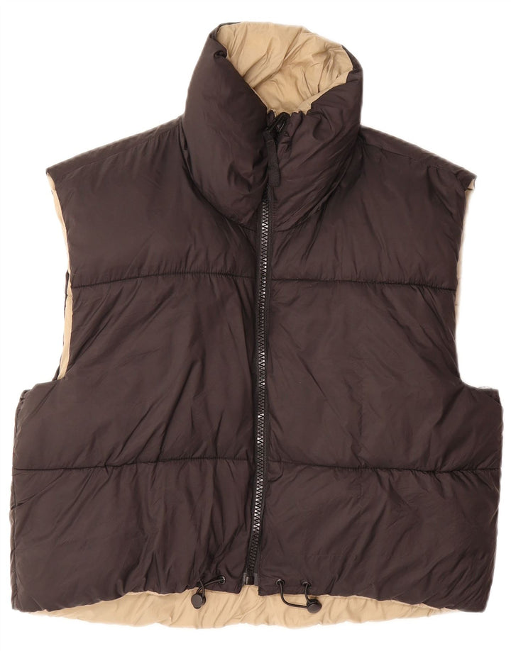 Colete acolchoado feminino ZARA UK 16 grande preto