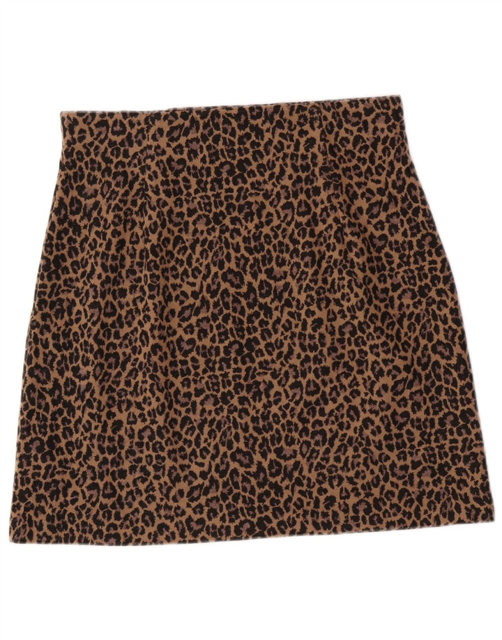 Minissaia feminina Marks & Spencer Reino Unido 12 médio W30 leopardo marrom