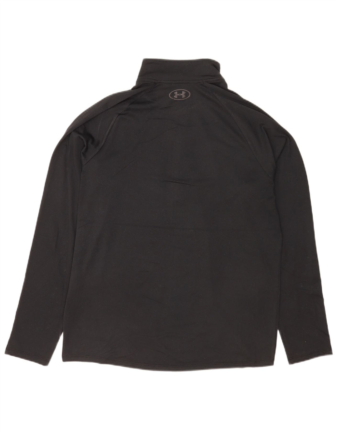 Under Armour Mens Zip Neck Pulôver Treino Top Médio Preto