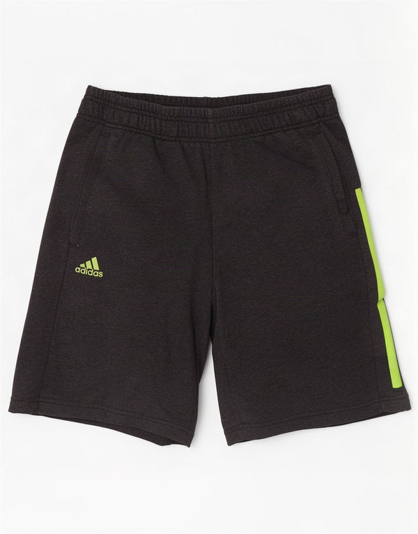 Adidas Mens Climalite Graphic Sport Shorts Pequeno Cinza Colorblock Algodão