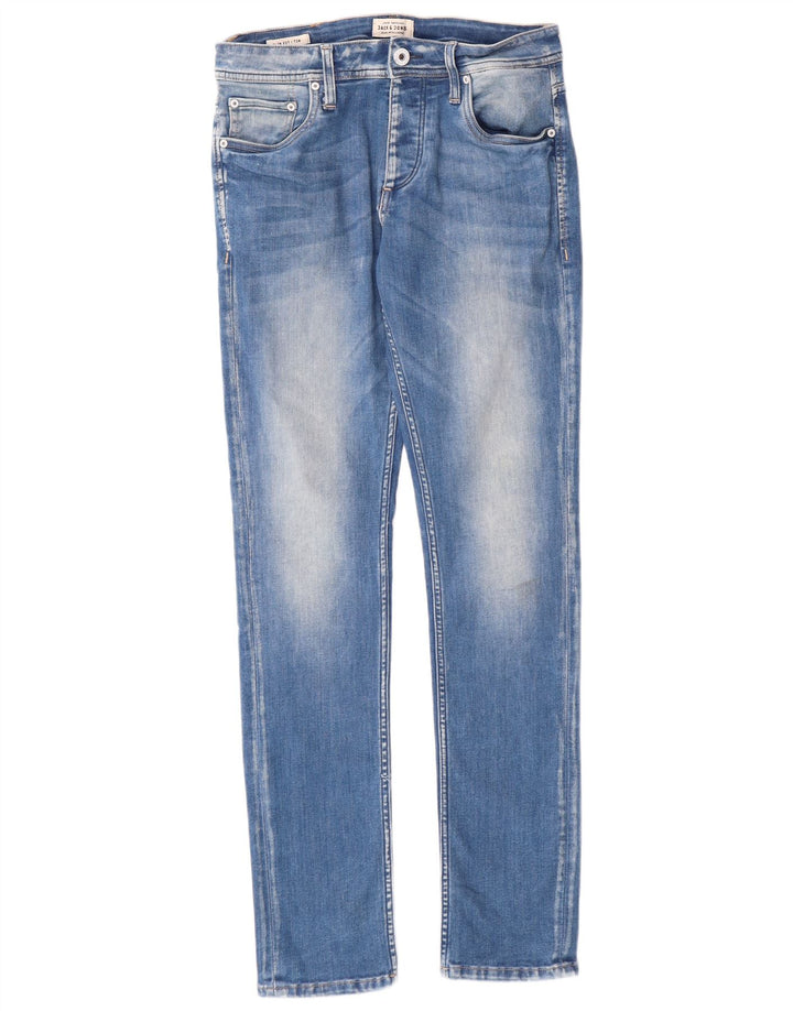 Jack & Jones Masculino Tim Slim Jeans W30 L32 Azul Algodão