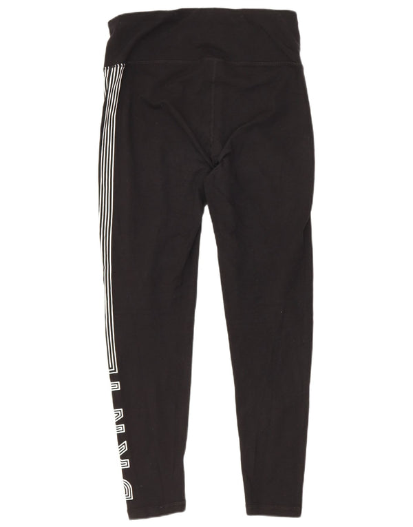 Dkny Leggings femininas gráficas pequenas de algodão preto