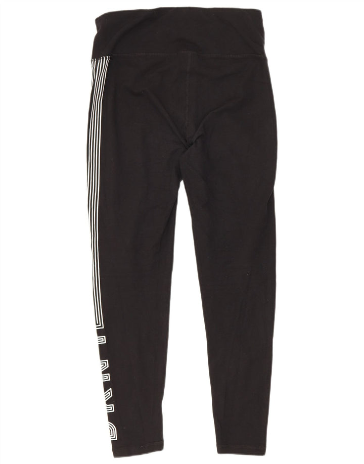 Dkny Leggings femininas gráficas pequenas de algodão preto