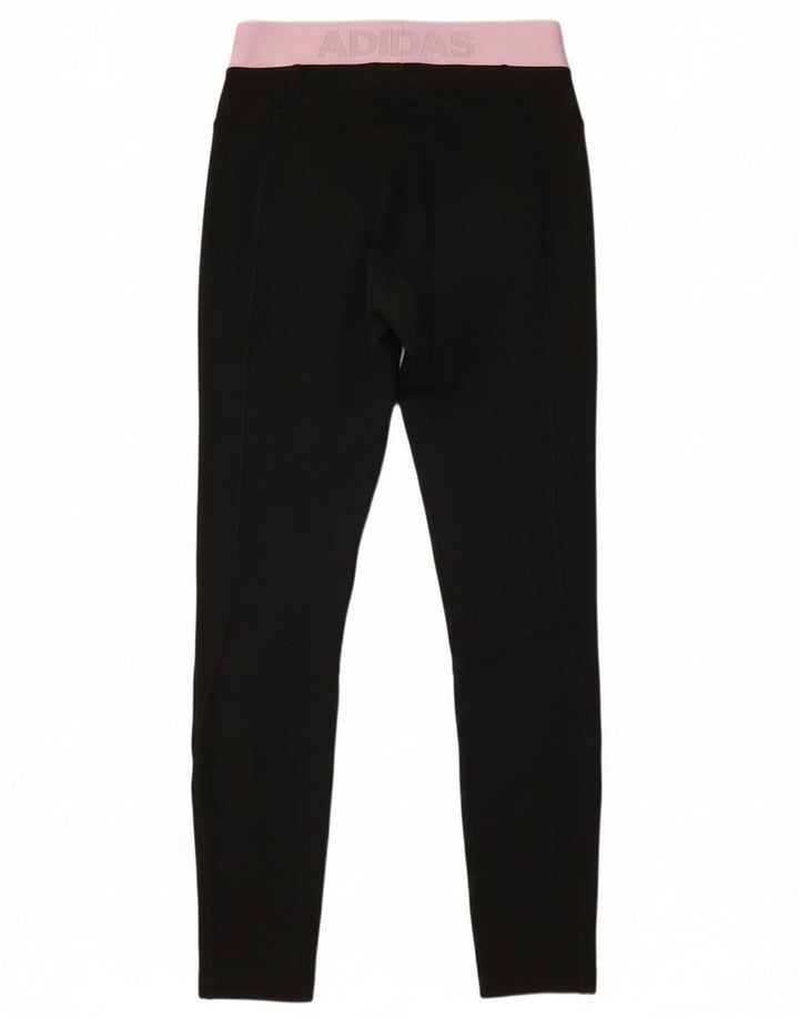 Leggings Adidas Femininas UK 4/6 XS Preto Colorblock