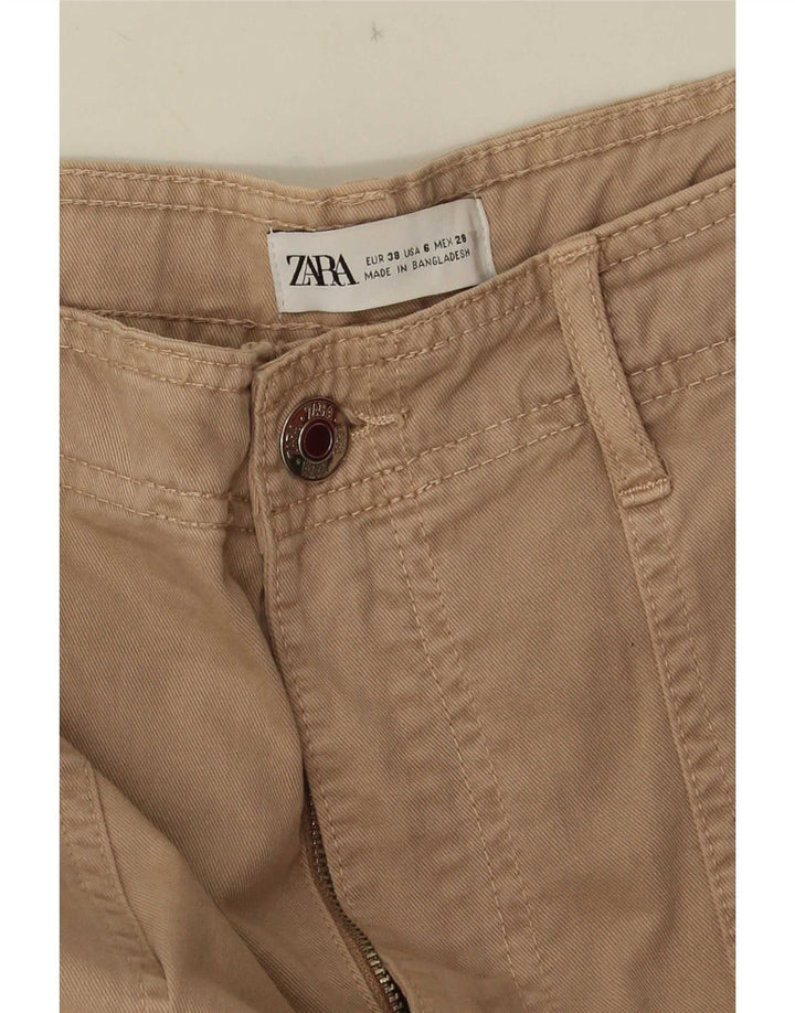 Calça cargo reta feminina Zara UE 38 pequena W28 L33 bege