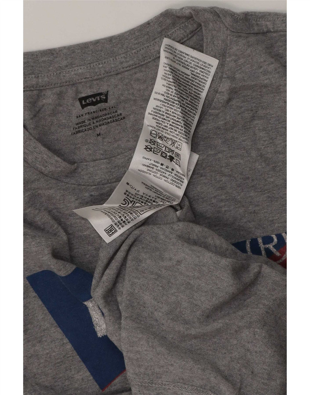 Camiseta masculina gráfica Levi's Top cinza médio algodão