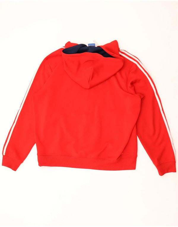 Adidas Mens Zip Hoodie Sweater XL Vermelho Poliéster