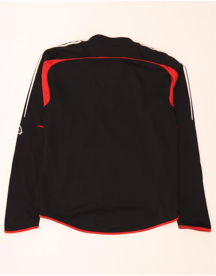 Adidas Mens Zip Neck Pullover Treino Top Grande Preto Colorblock