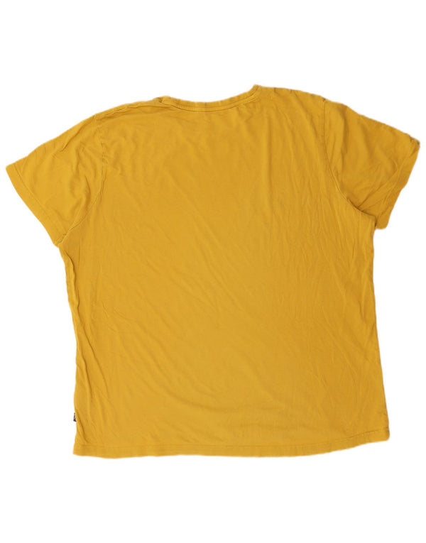 Puma Mens Graphic T-Shirt Top 2XL Algodão Amarelo