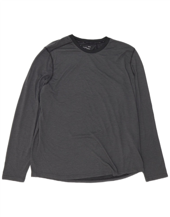 Under ARMOR Mens Heat Gear Top Manga Longa Grande Poliéster Cinza