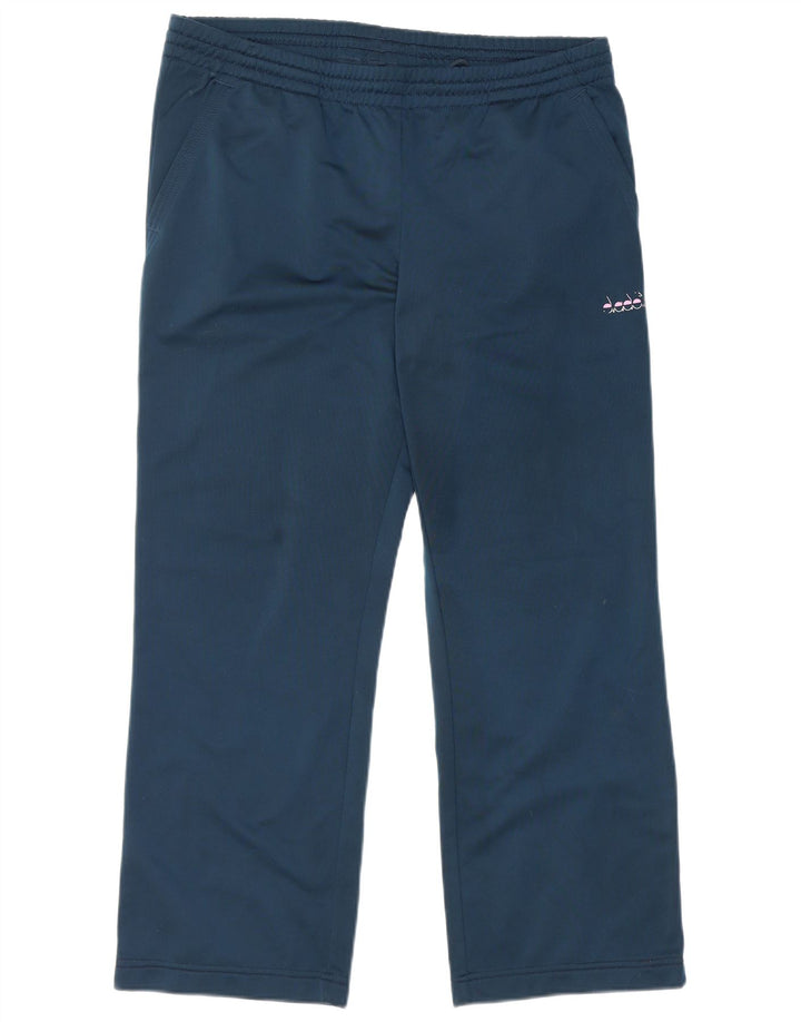 Calça de treino feminina Diadora UK 16 grande poliéster azul marinho