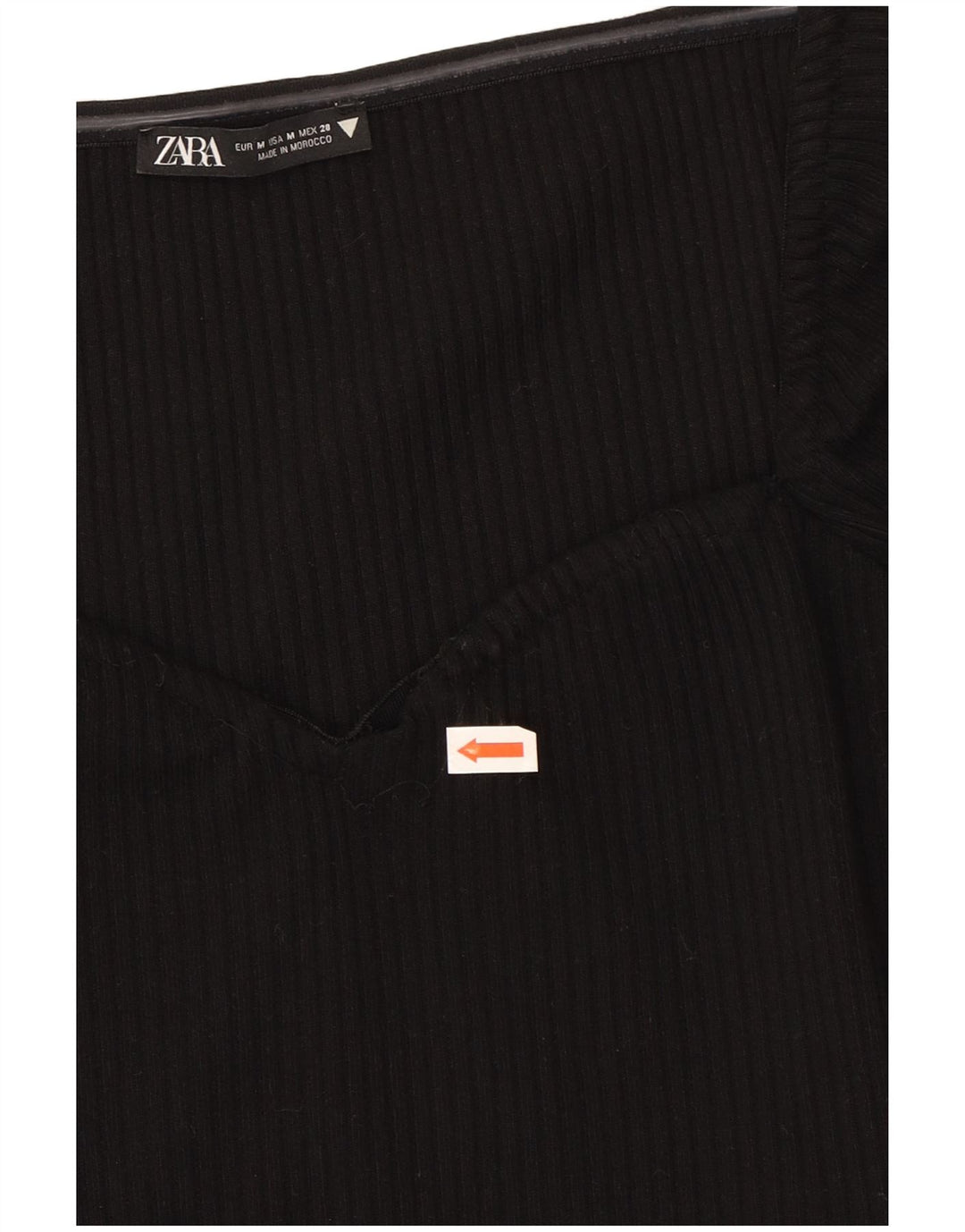 Body feminino de manga comprida ZARA UK 12 algodão preto médio