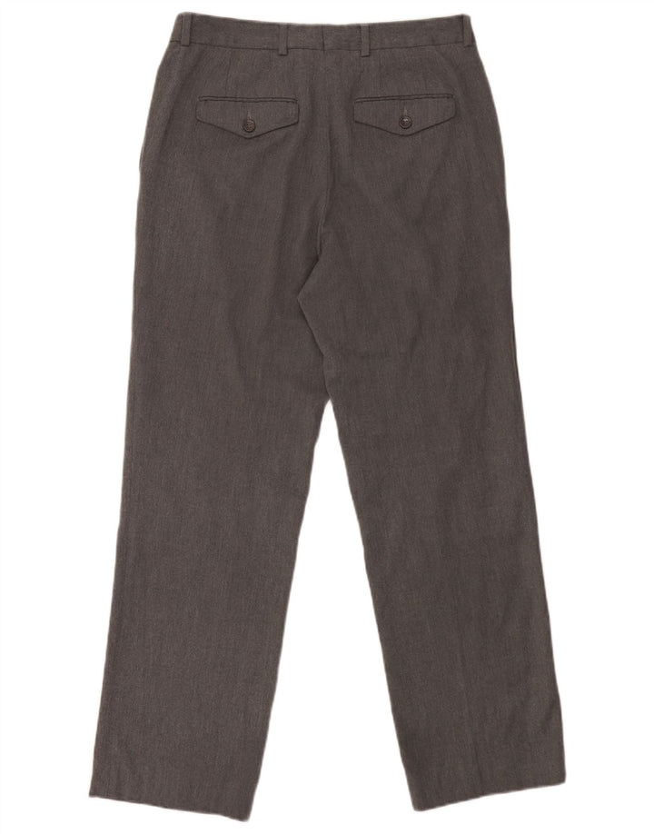 Zara Calça Chino Masculina Reta EU 40 Médio W31 L29 Poliéster Cinza
