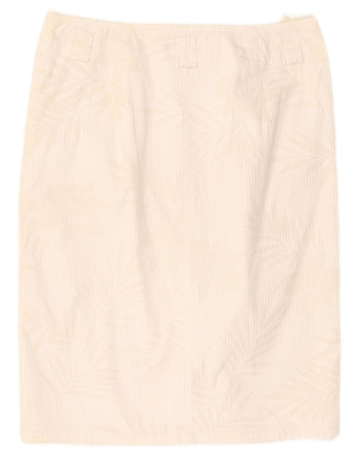 Saia lápis feminina Taifun W28 médio branco floral