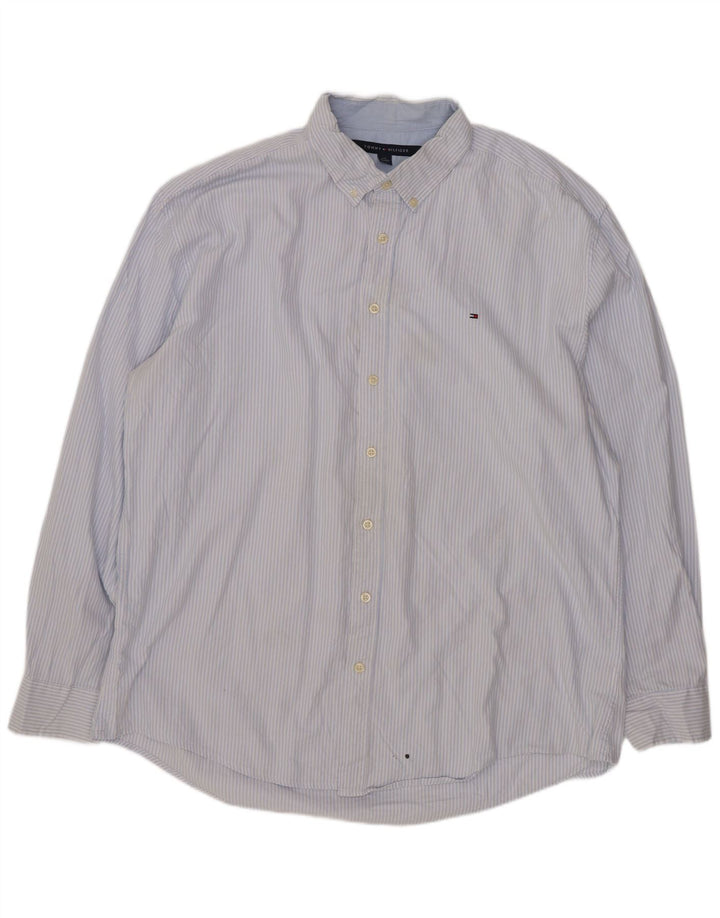 Camisa masculina Tommy Hilfiger 2XL algodão listrado azul