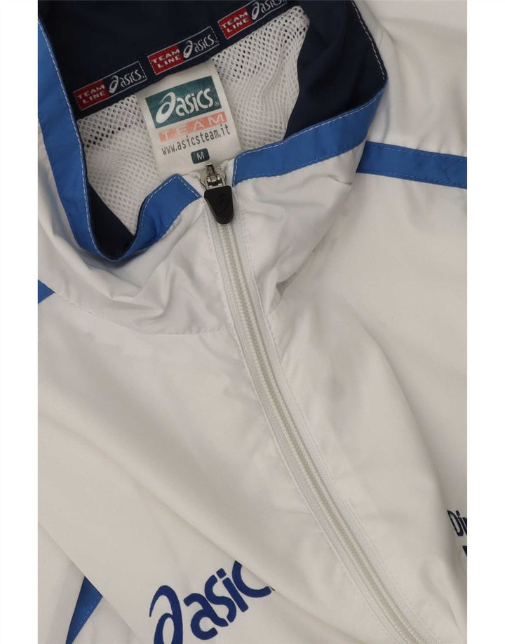 Asics Mens Graphic Tracksuit Top Jacket Médio Branco Colourblock Poliéster
