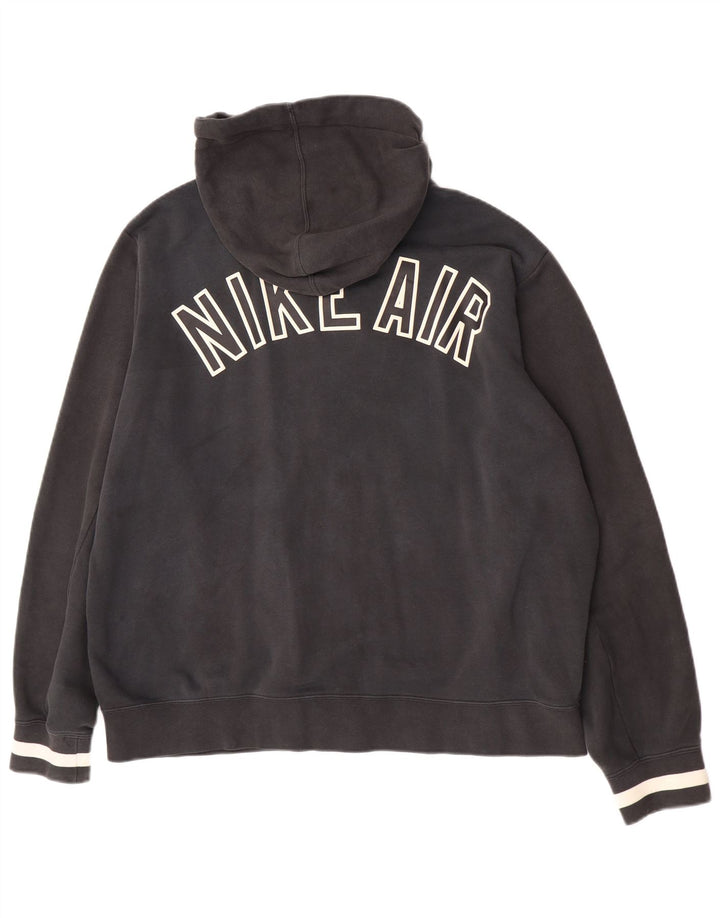 Suéter masculino Nike Air Graphic Zip com capuz grande preto