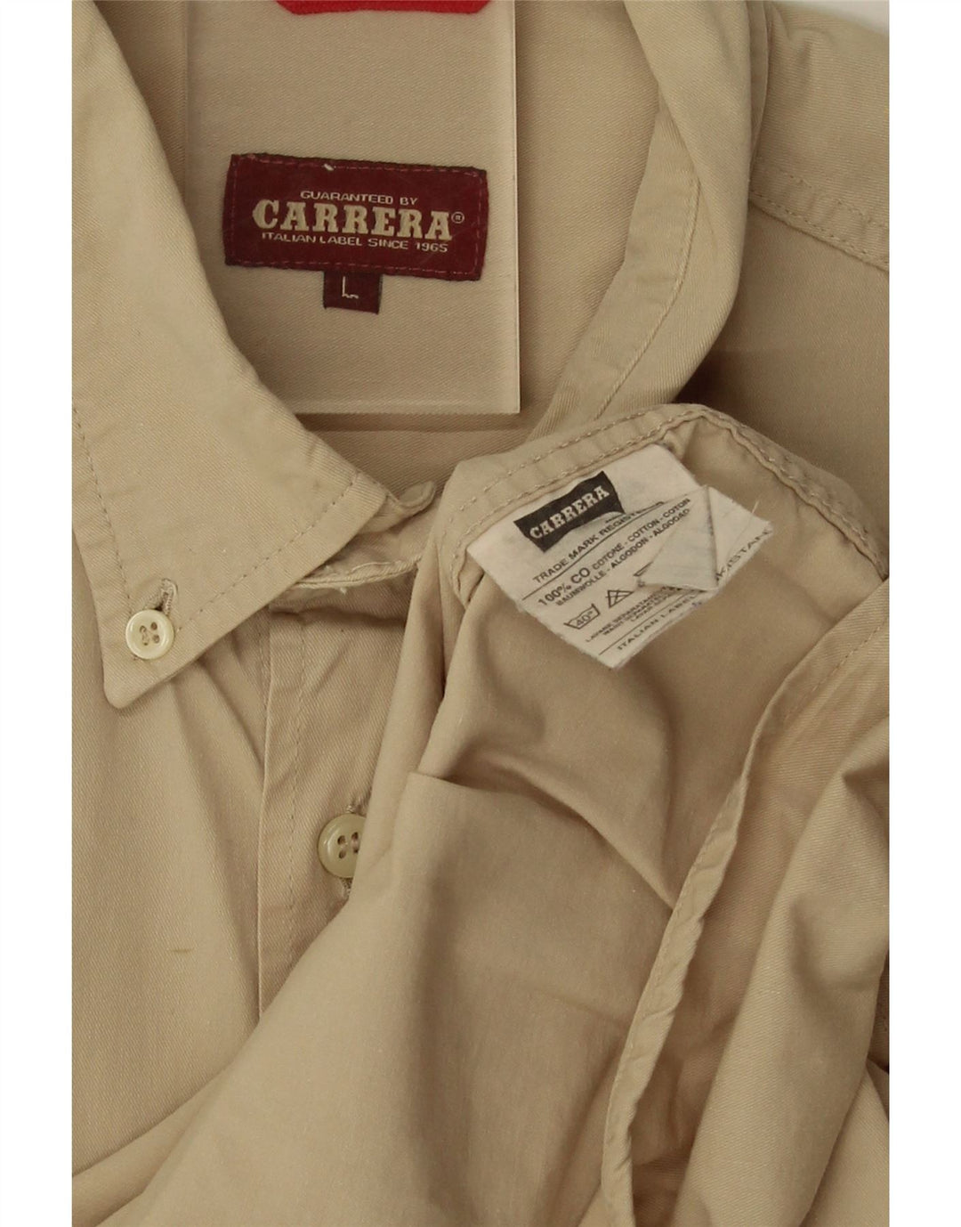 Camisa masculina Carrera grande algodão bege