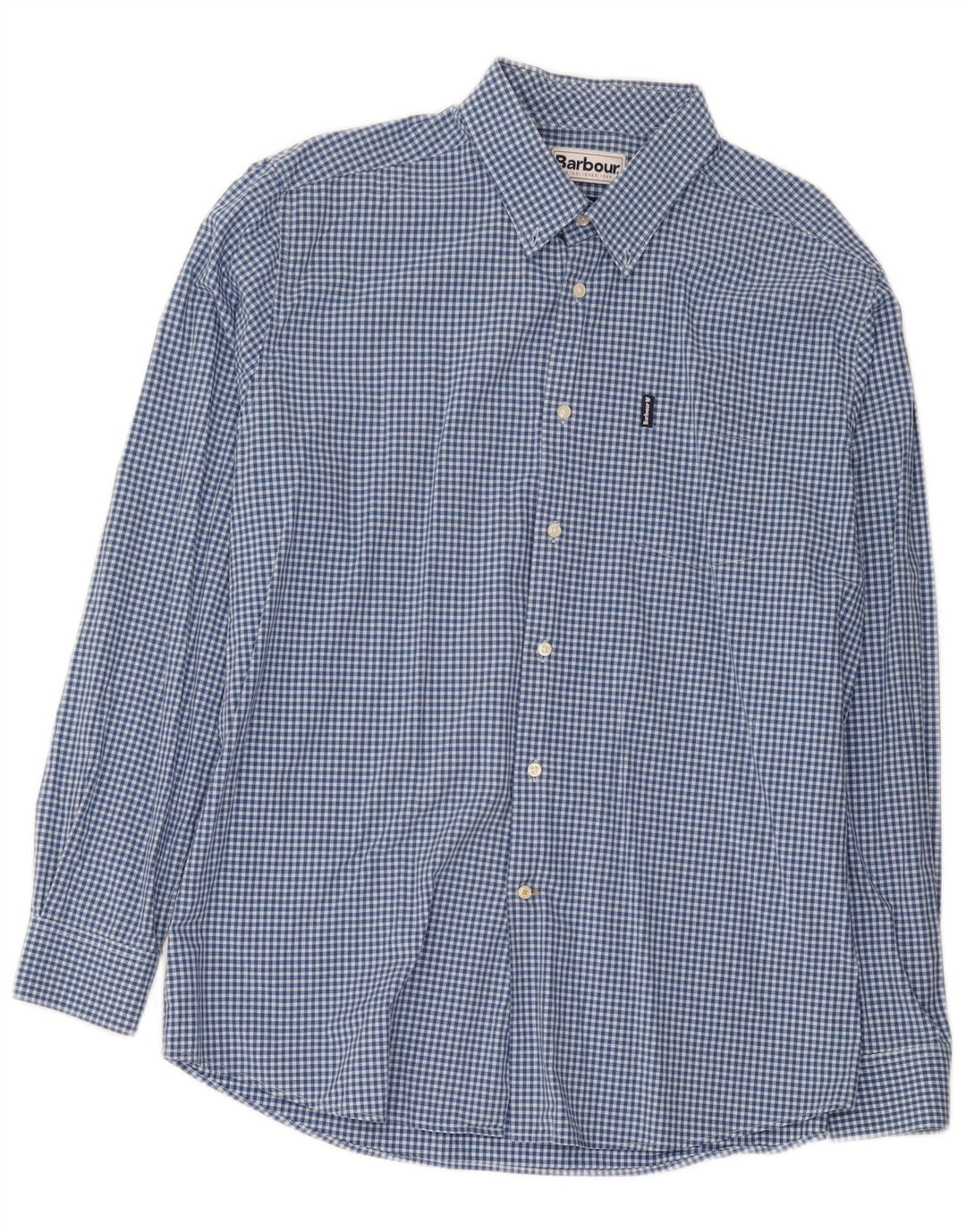 Camisa masculina Barbour sob medida XL algodão guingão azul