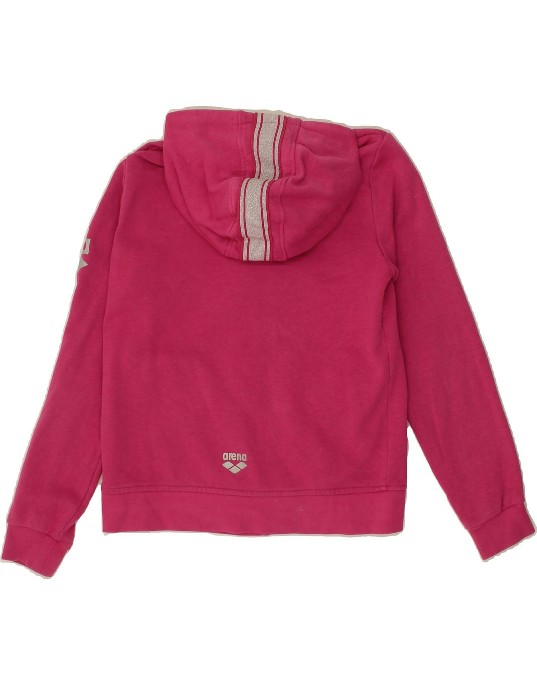 ARENA Girls Graphic Zip Hoodie Sweater 9-10 Years Pink Cotton Vintage Arena and Second-Hand Arena from Messina Hembry 