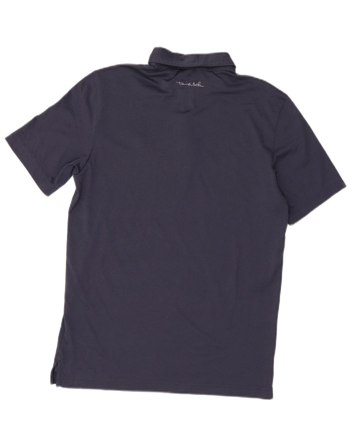 Camisa pólo gráfica masculina Travis Mathew pequena algodão azul marinho