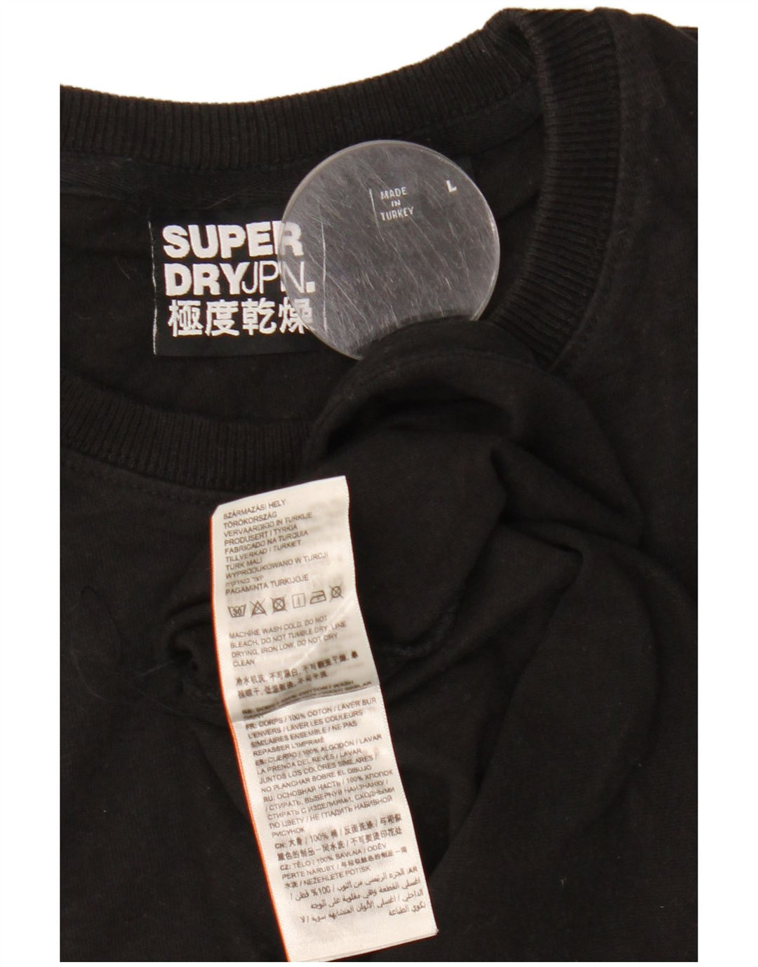 Camiseta masculina Superdry grande algodão preto