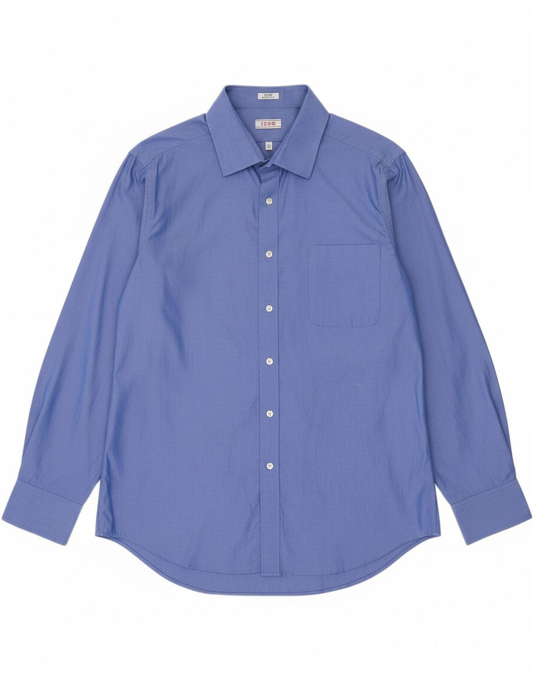 Camisa masculina Izod Easy Care tamanho 16 1/2 grande algodão azul